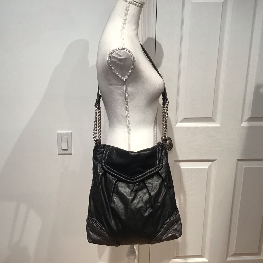 Marc Jacobs Italy Lamb Skin Leather Black Crossbody Shoulder Handbag